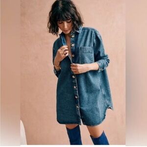 Sezane Sofie Denim Dress Size L
